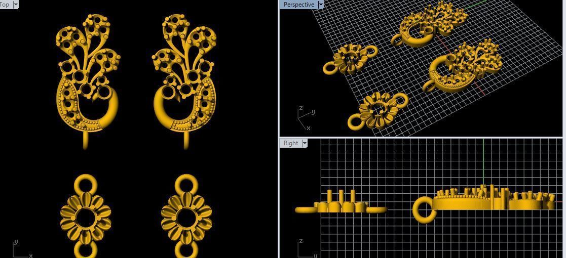 Peacock Earring 3dm file 3D print model_2