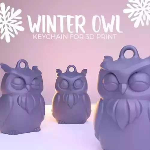 Owl- Keychain - Print in Place- Free Supports 3D print model