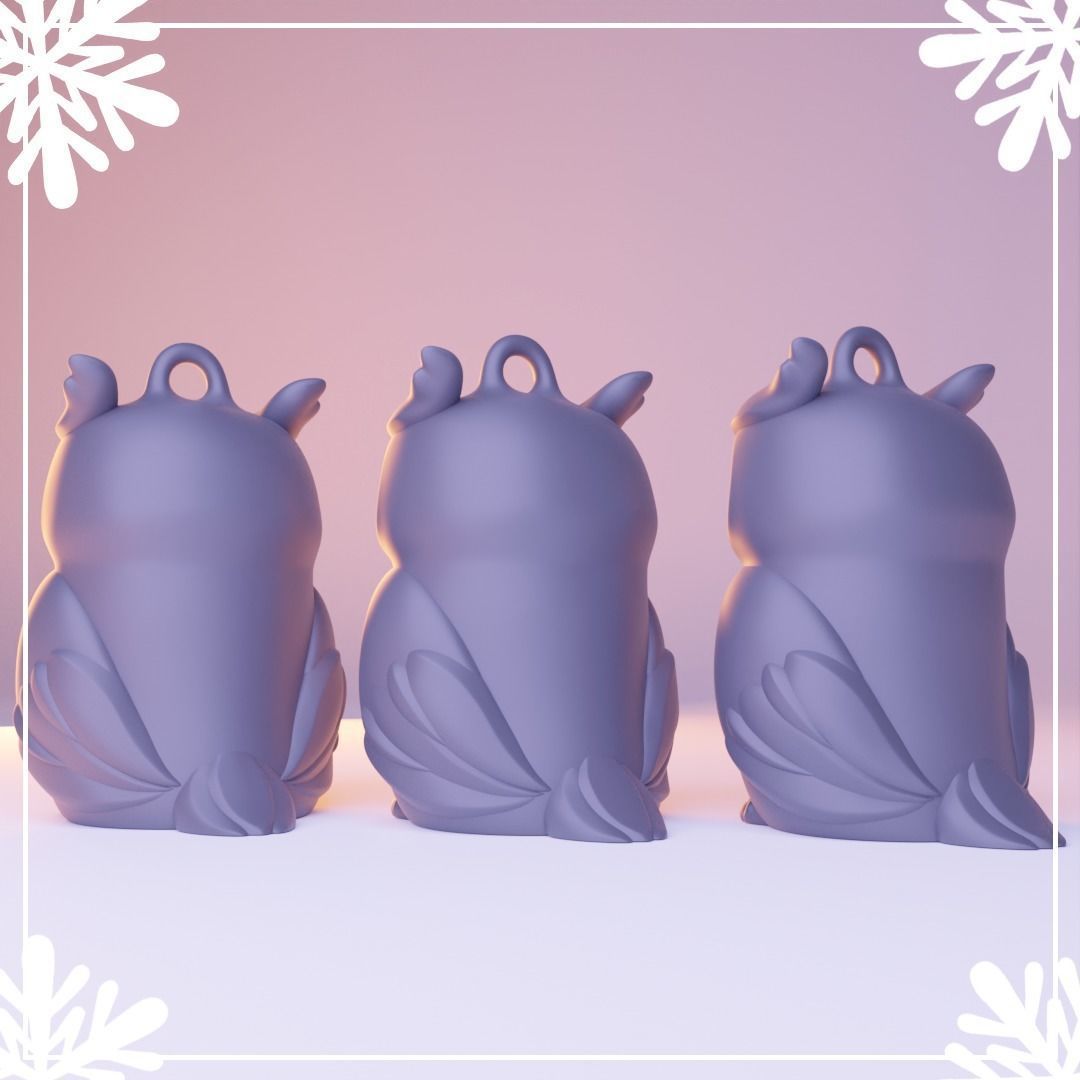 Owl- Keychain - Print in Place- Free Supports 3D print model_4
