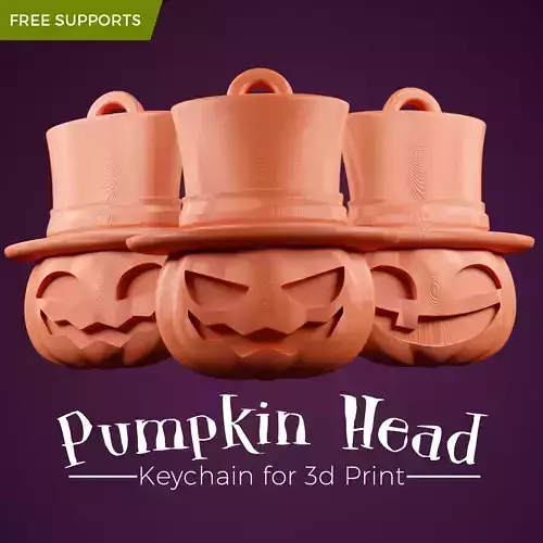 Pumpkin Head Keychain - Halloween 3D print model