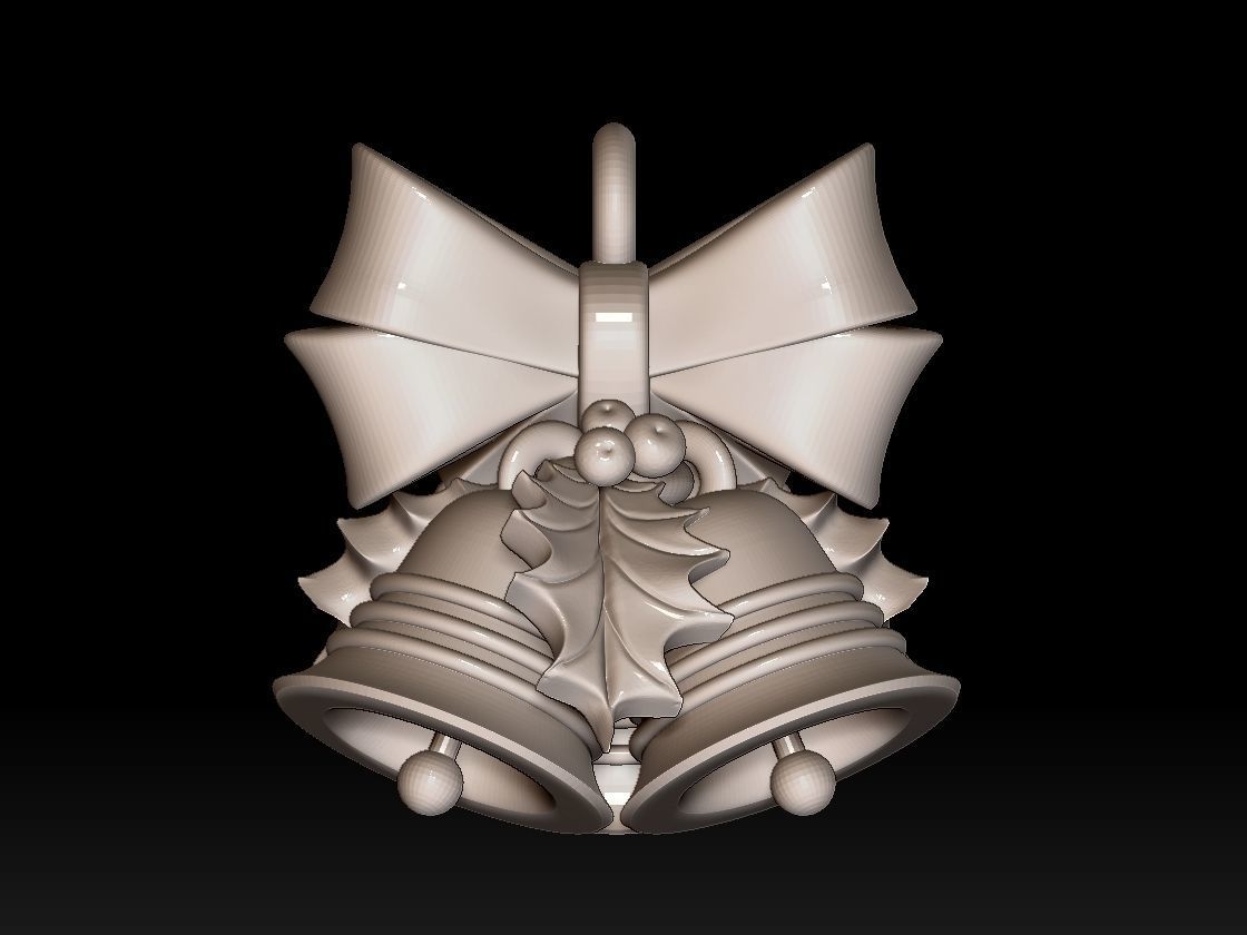 bow bird bell 3D print model_4