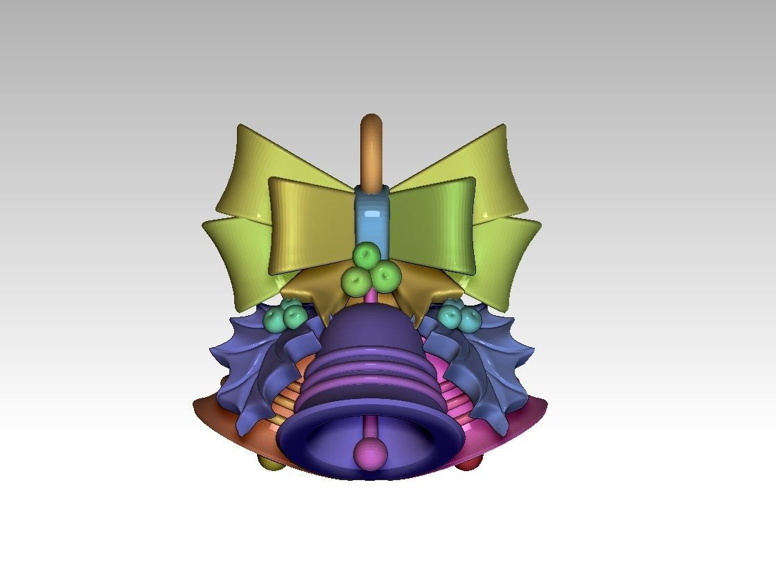 bow bird bell 3D print model_21