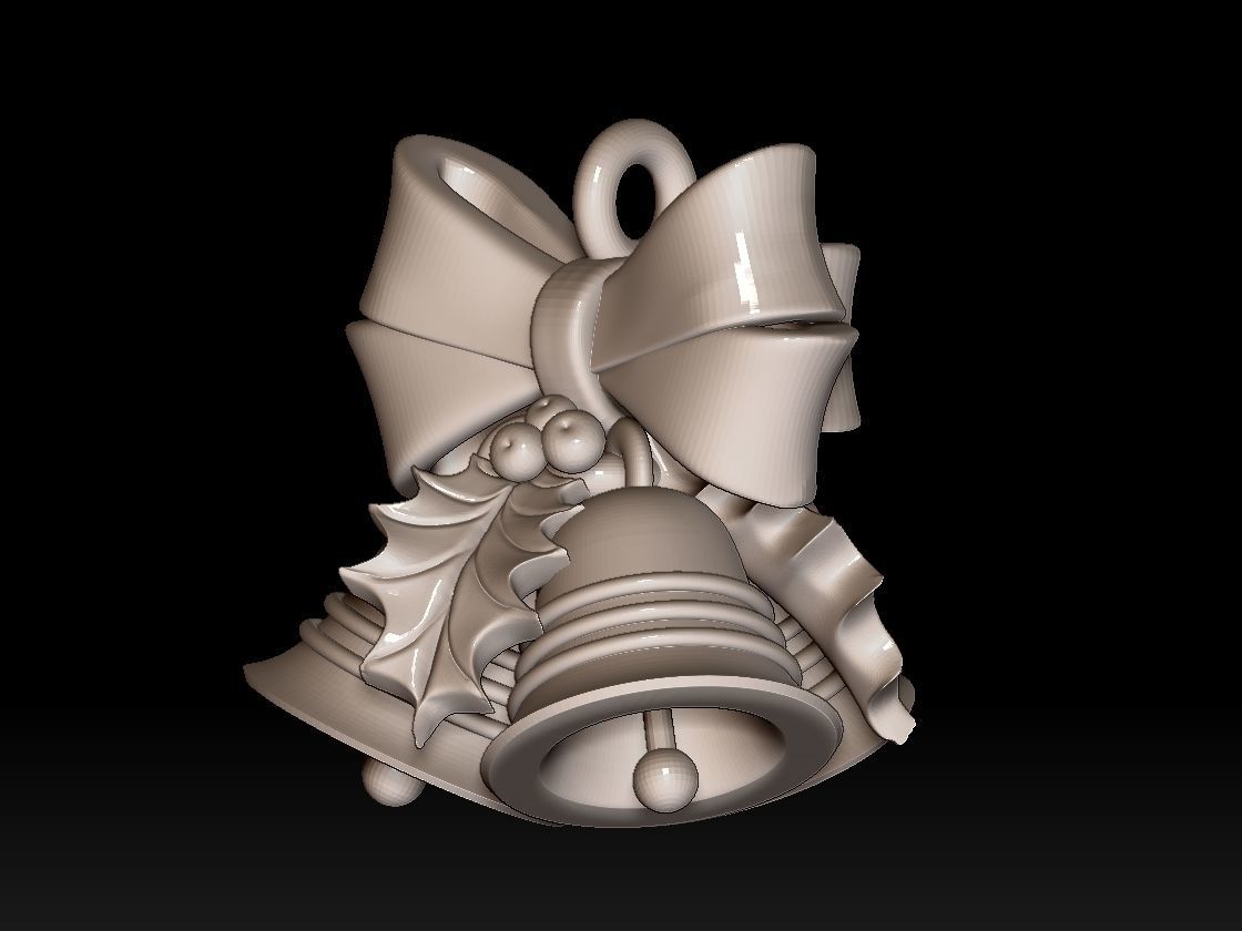 bow bird bell 3D print model_37