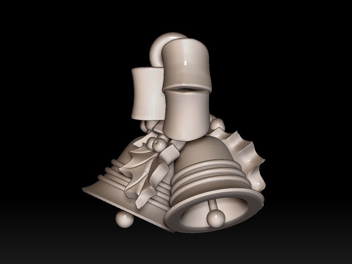 bow bird bell 3D print model_5