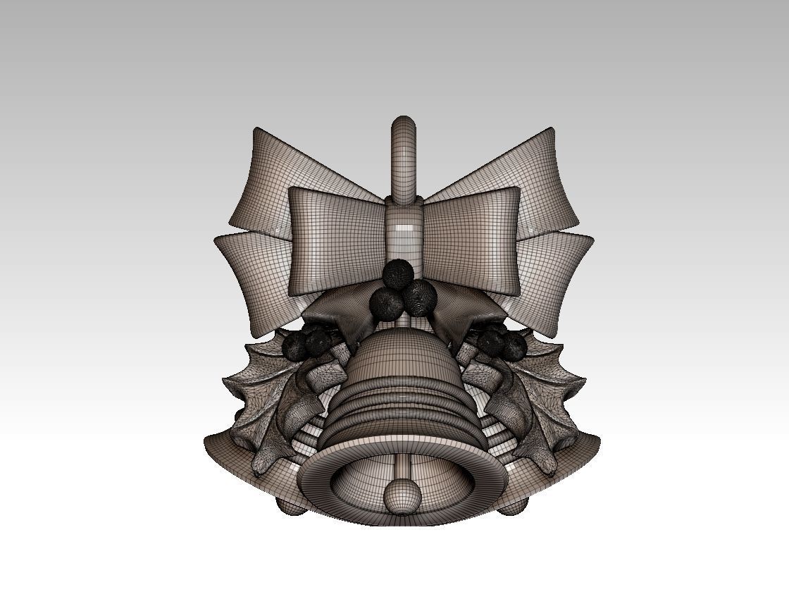 bow bird bell 3D print model_9
