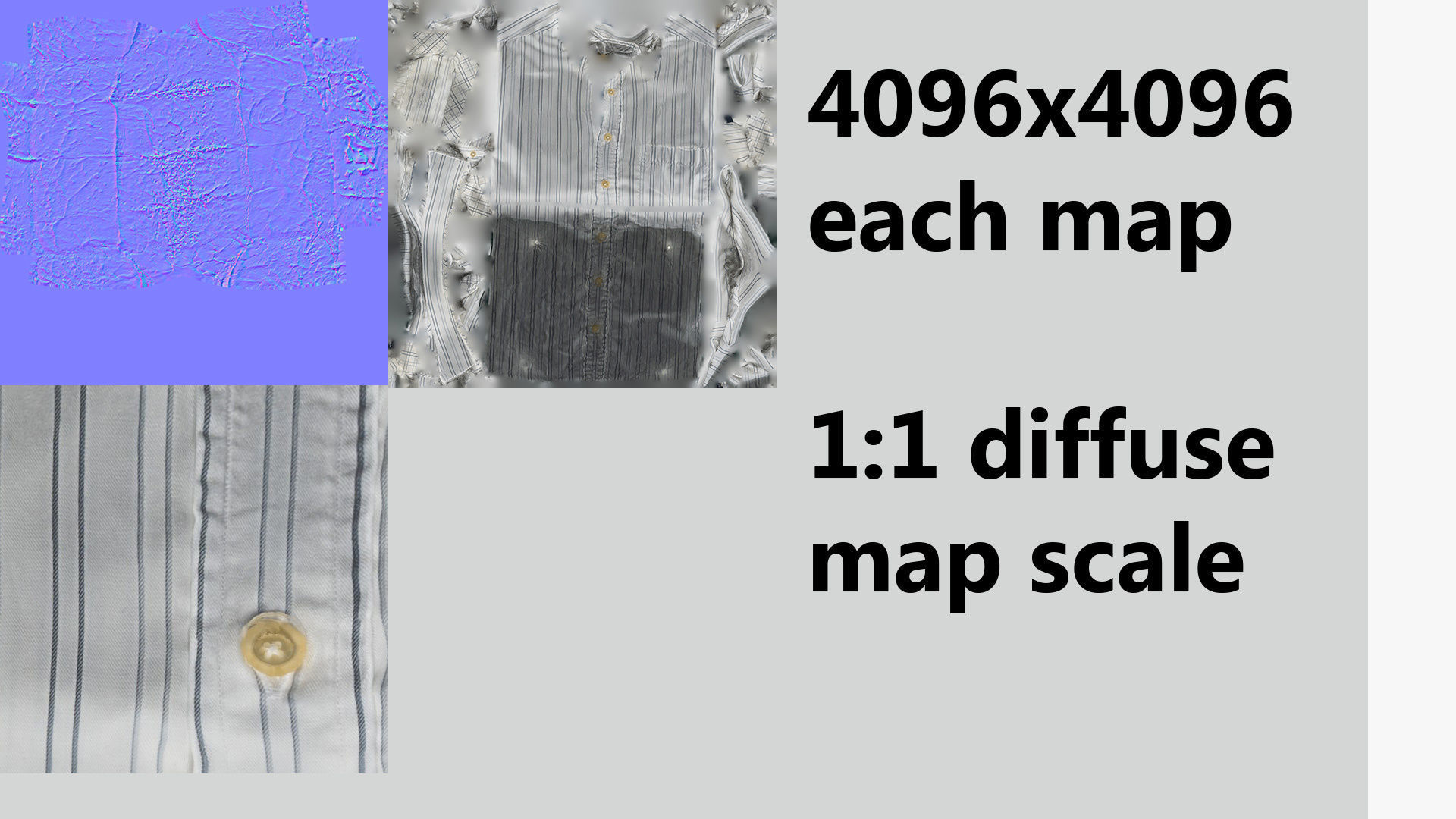 White generic folded shirt with stripes business style clothing 3D model_7