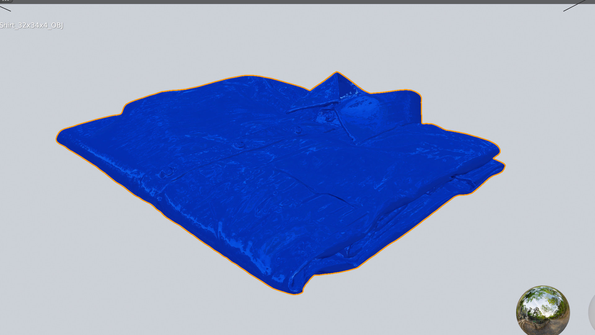 White generic folded shirt with stripes business style clothing 3D model_6