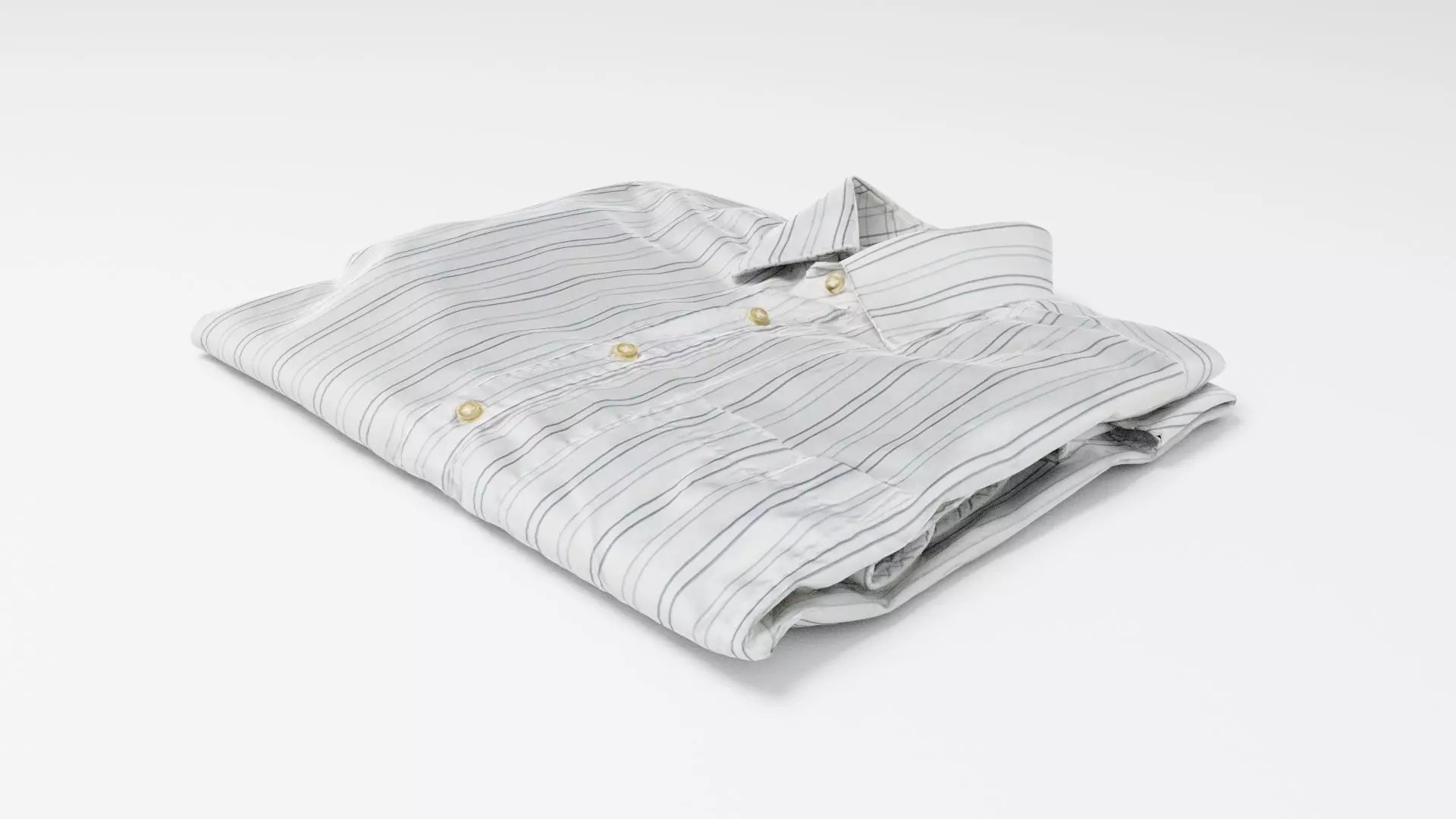 White generic folded shirt with stripes business style clothing 3D model_0