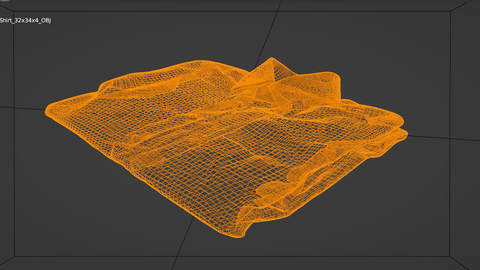 White generic folded shirt with stripes business style clothing 3D model_5