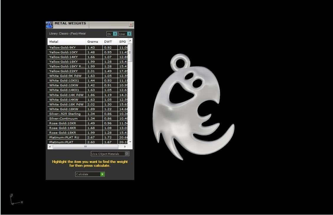 Ghost pendant  3D print model_6