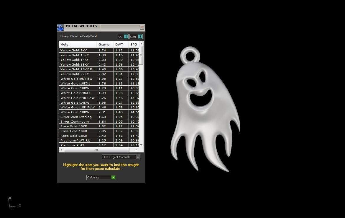 Ghost pendant  3D print model_4