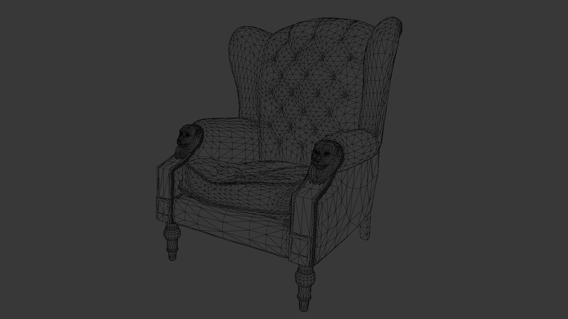 Chair 3D Model Low-poly 3D model_8