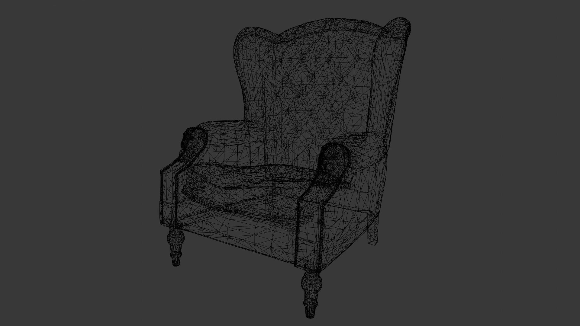 Chair 3D Model Low-poly 3D model_7