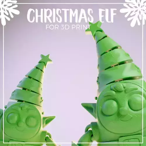 Christmas Elf - Print in Place - Flexible 3D print model
