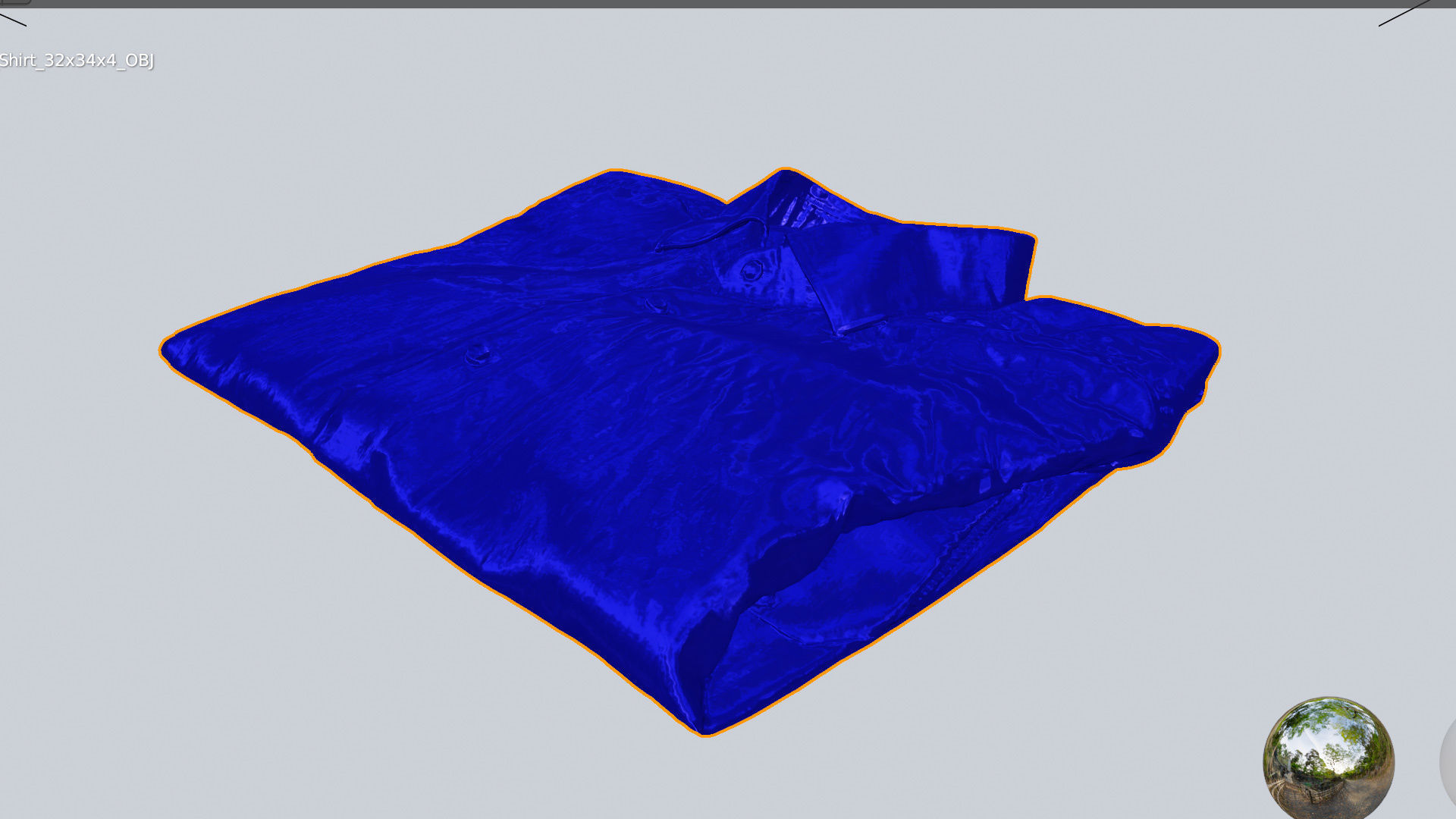 Blue generic folded checkered shirt with business style 3D model_5