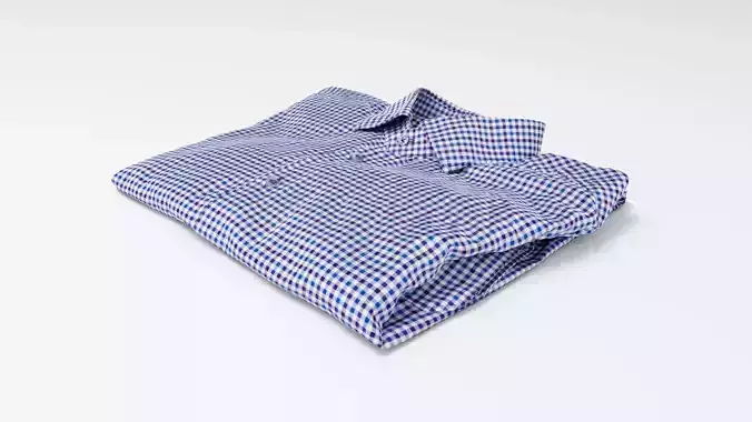 Blue generic folded checkered shirt with business style