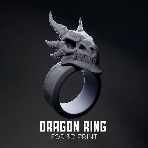 Dragon Skull Ring 3D print model
