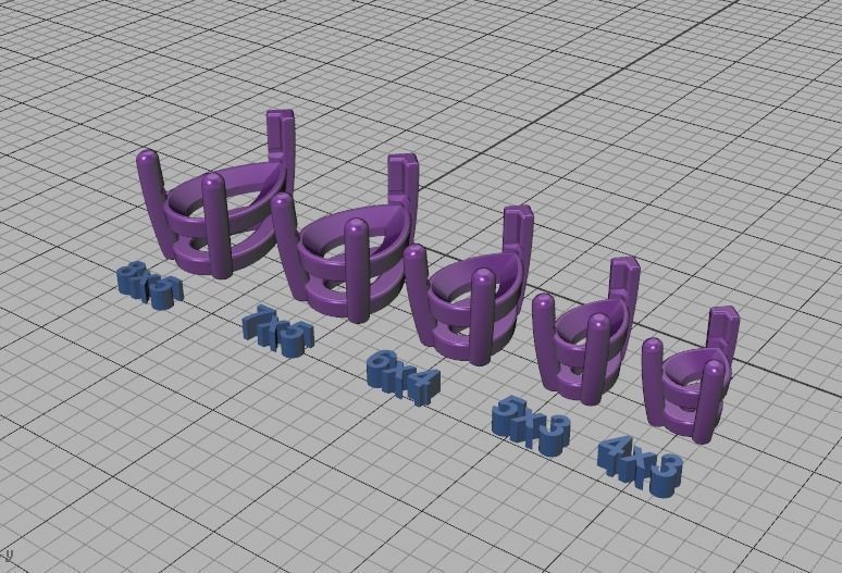 Pear Cut Gems 3prong Heads 8x5 7x5 6x4 5x3 4x3 Collection 3D print model_35