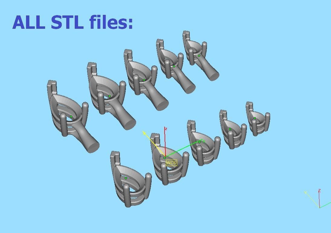 Pear Cut Gems 3prong Heads 8x5 7x5 6x4 5x3 4x3 Collection 3D print model_7