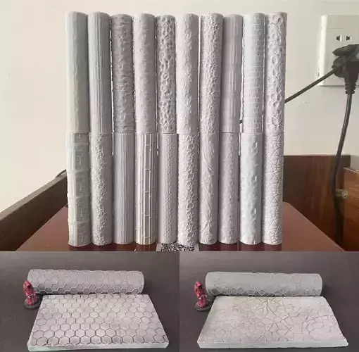 42 TEXTURED ROLLERS COLLECTION 3D print model