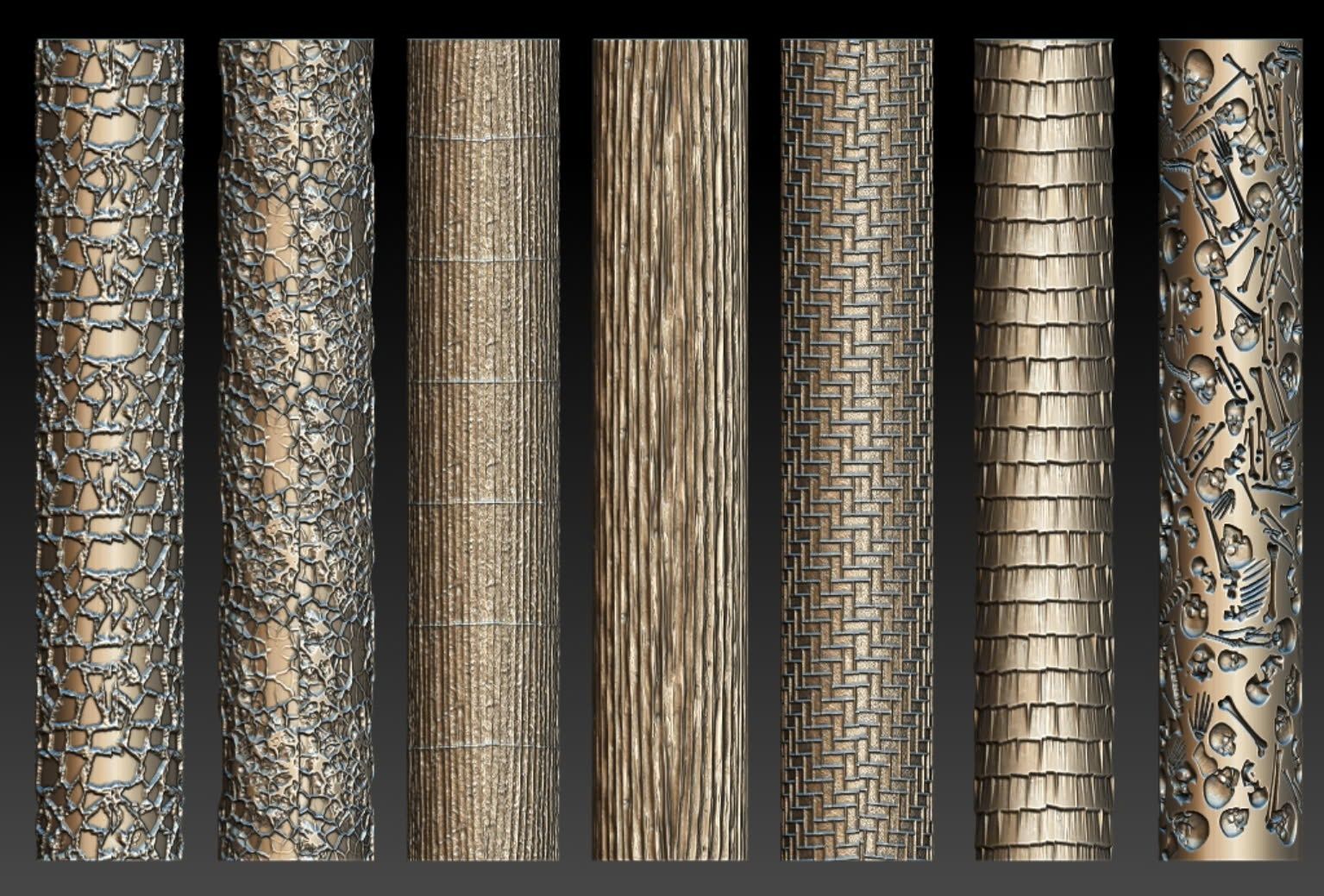 42 TEXTURED ROLLERS COLLECTION 3D print model_1