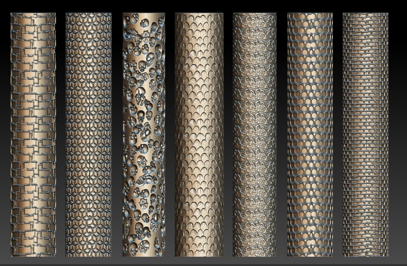 42 TEXTURED ROLLERS COLLECTION 3D print model_5