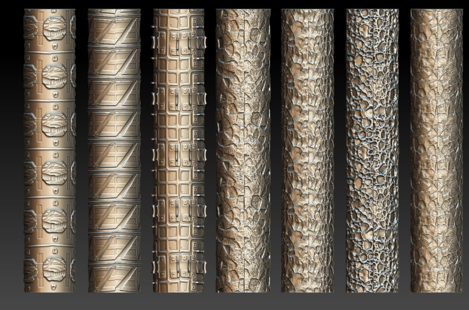 42 TEXTURED ROLLERS COLLECTION 3D print model_2