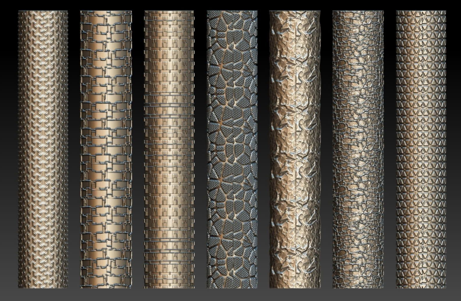 42 TEXTURED ROLLERS COLLECTION 3D print model_4