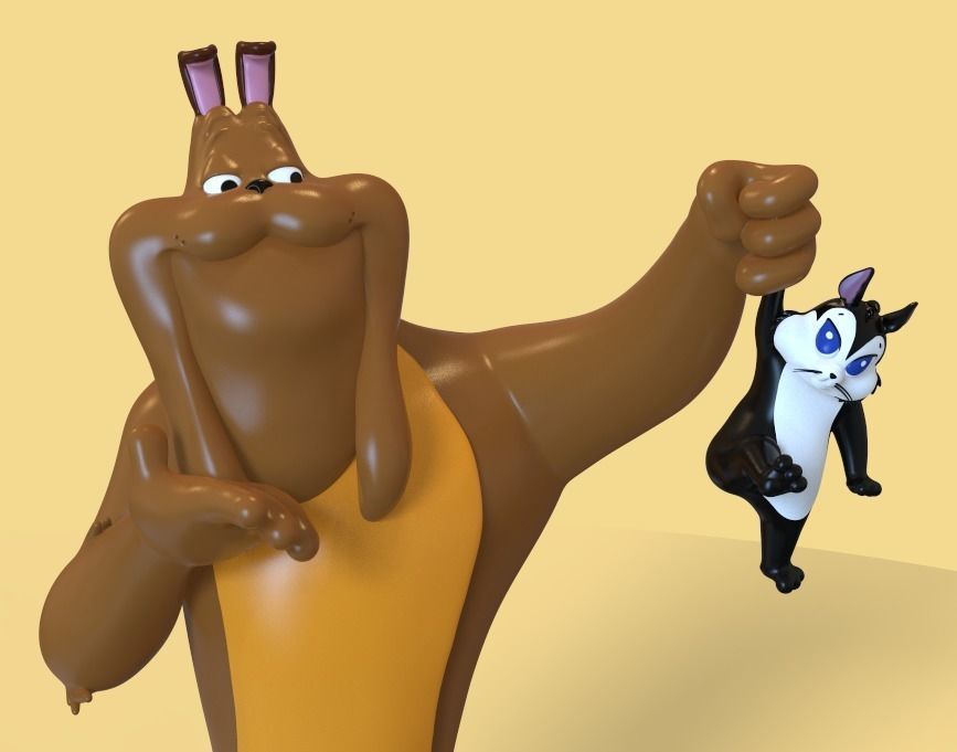 Marc Antony and Pussyfoot PARTS AND COMPLETE  3D print model_7