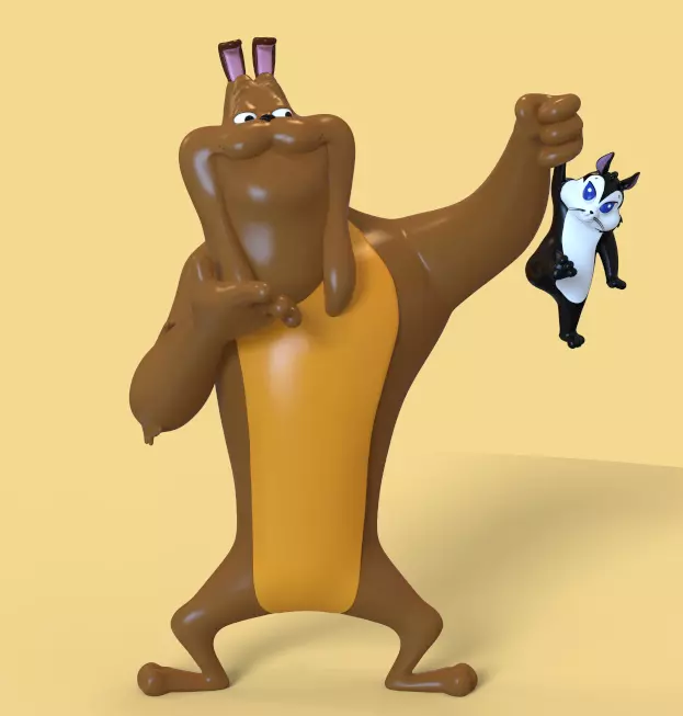 Marc Antony and Pussyfoot PARTS AND COMPLETE  3D print model_0