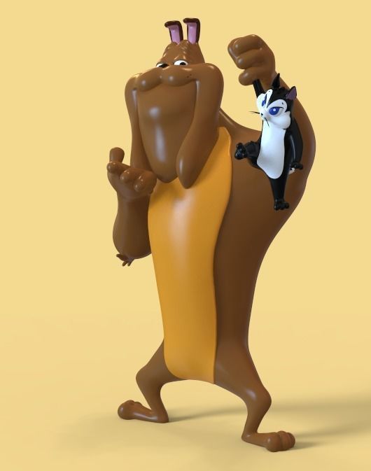 Marc Antony and Pussyfoot PARTS AND COMPLETE  3D print model_1