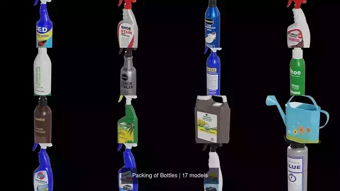 Packing of Bottles 3D Model Collection