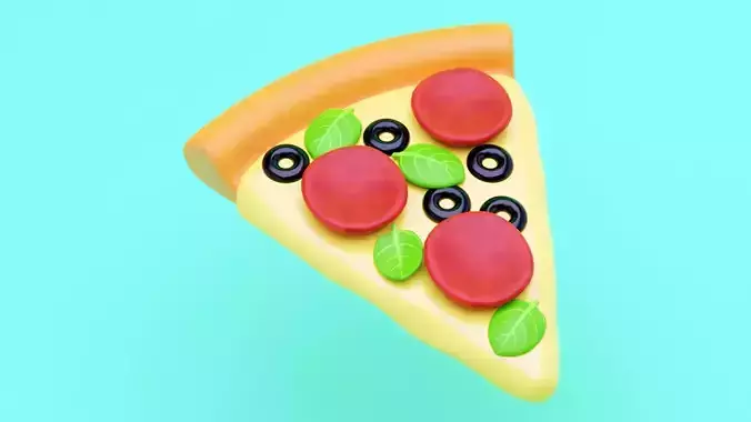 Emoji Pizza 001 3D model