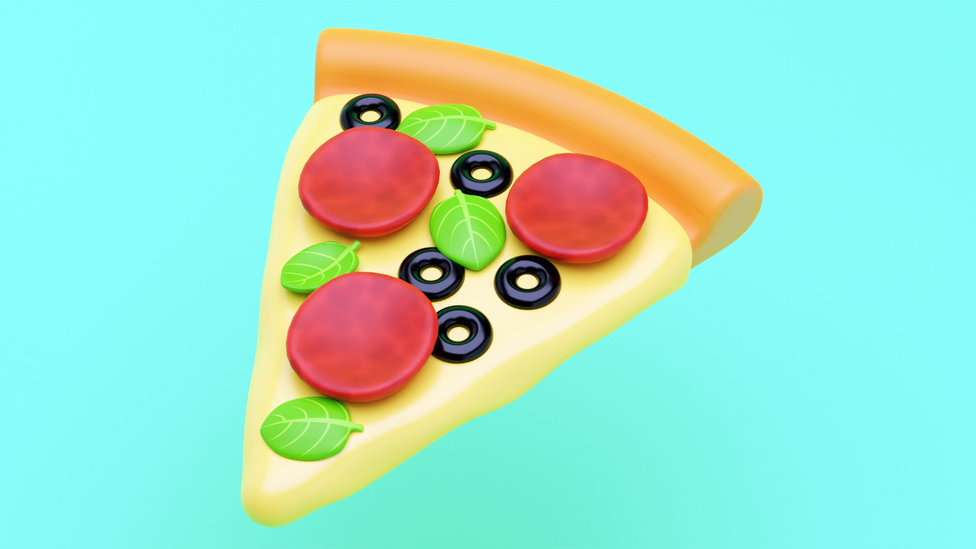 Emoji Pizza 001 3D model_4