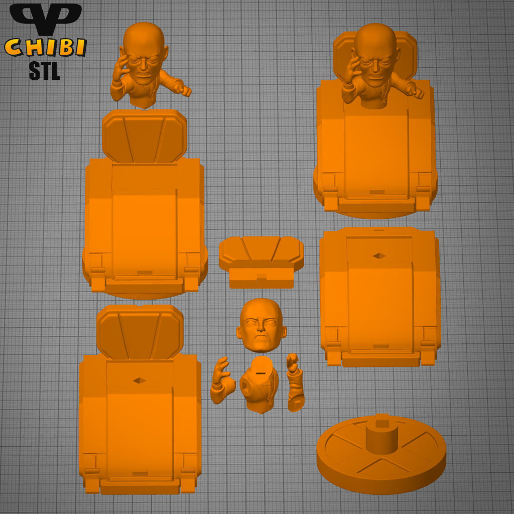 Professor X Chibi STL for 3D Printing ChibiSTL 3DXM 3D print model_2