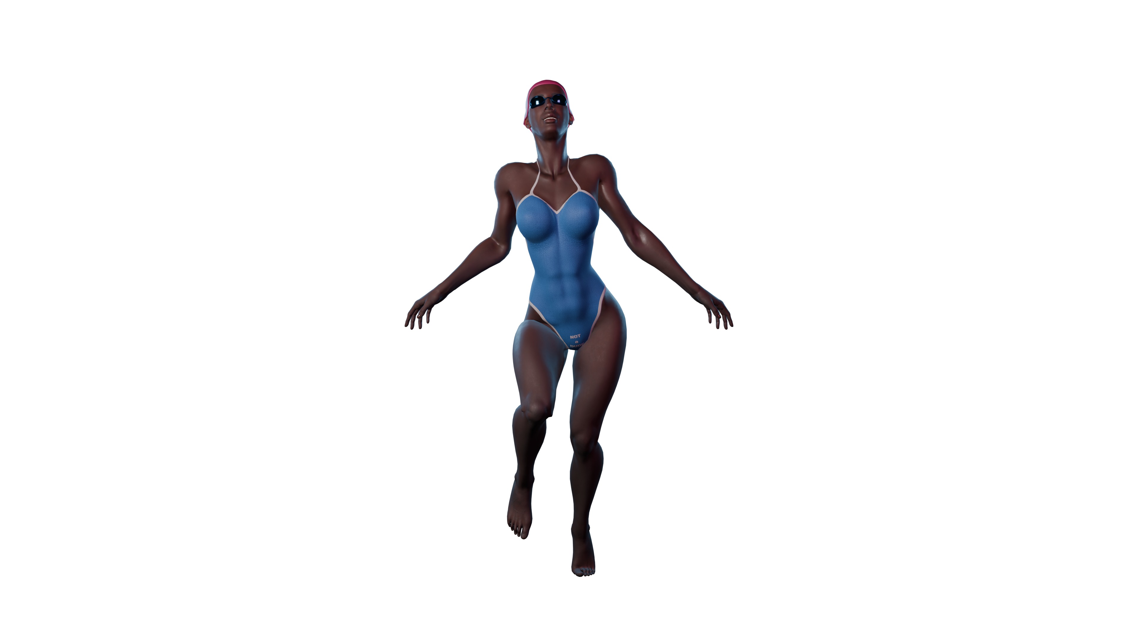 Swimmer codename Not a dude - game ready Low-poly 3D model_18