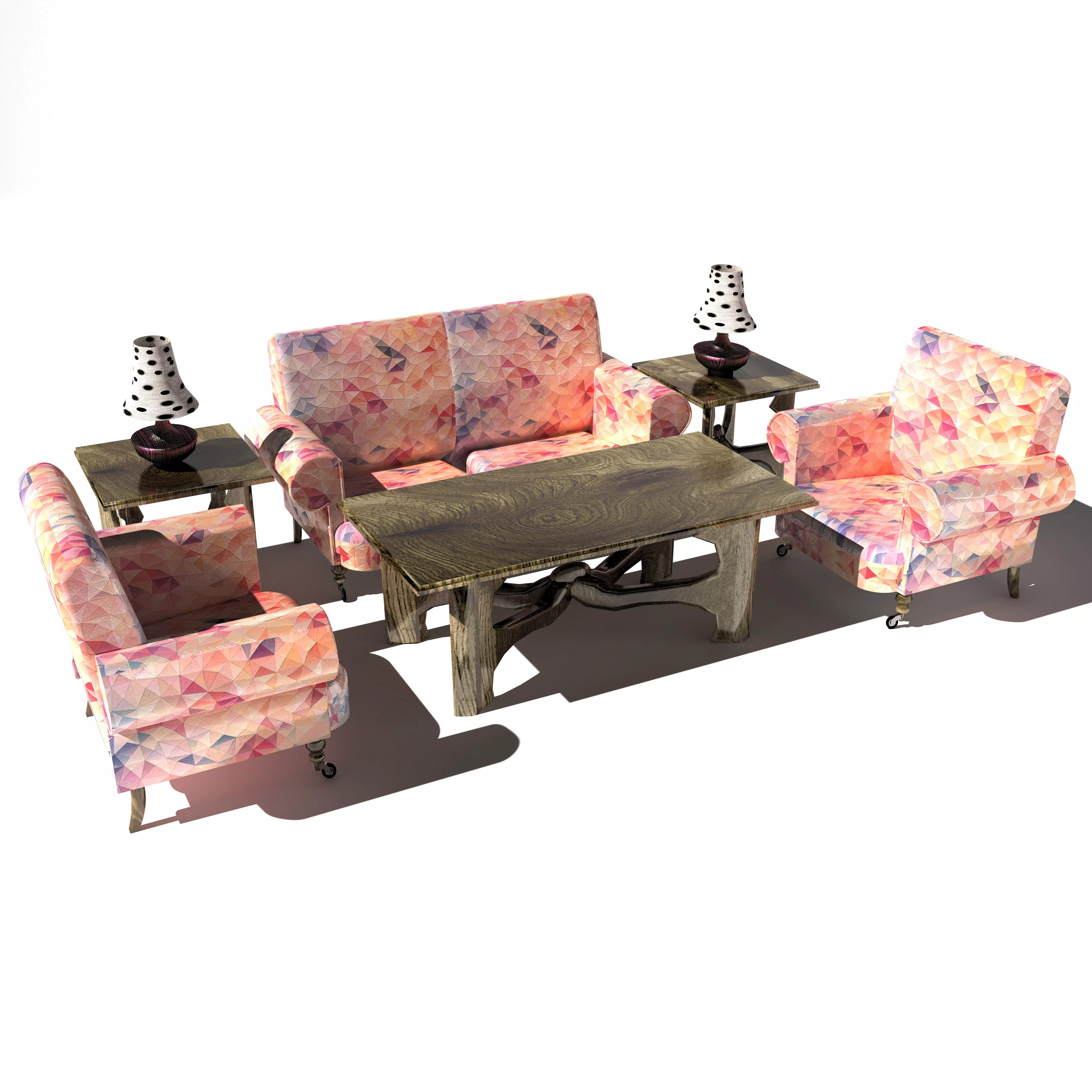 Vivid Living Room Set 3D model