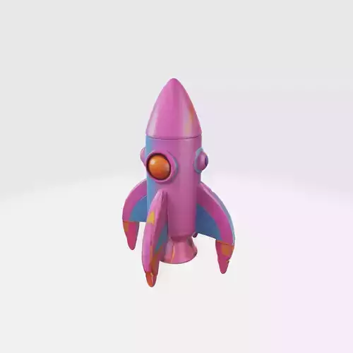 Colorful Cartoon Rocket