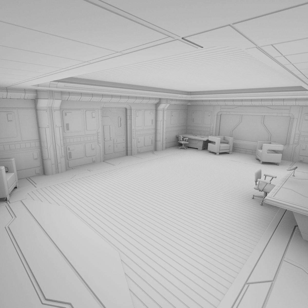 Sci Fi Apartment Scene 3D model_1