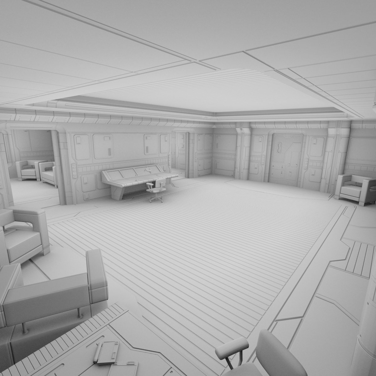 Sci Fi Apartment Scene 3D model_7