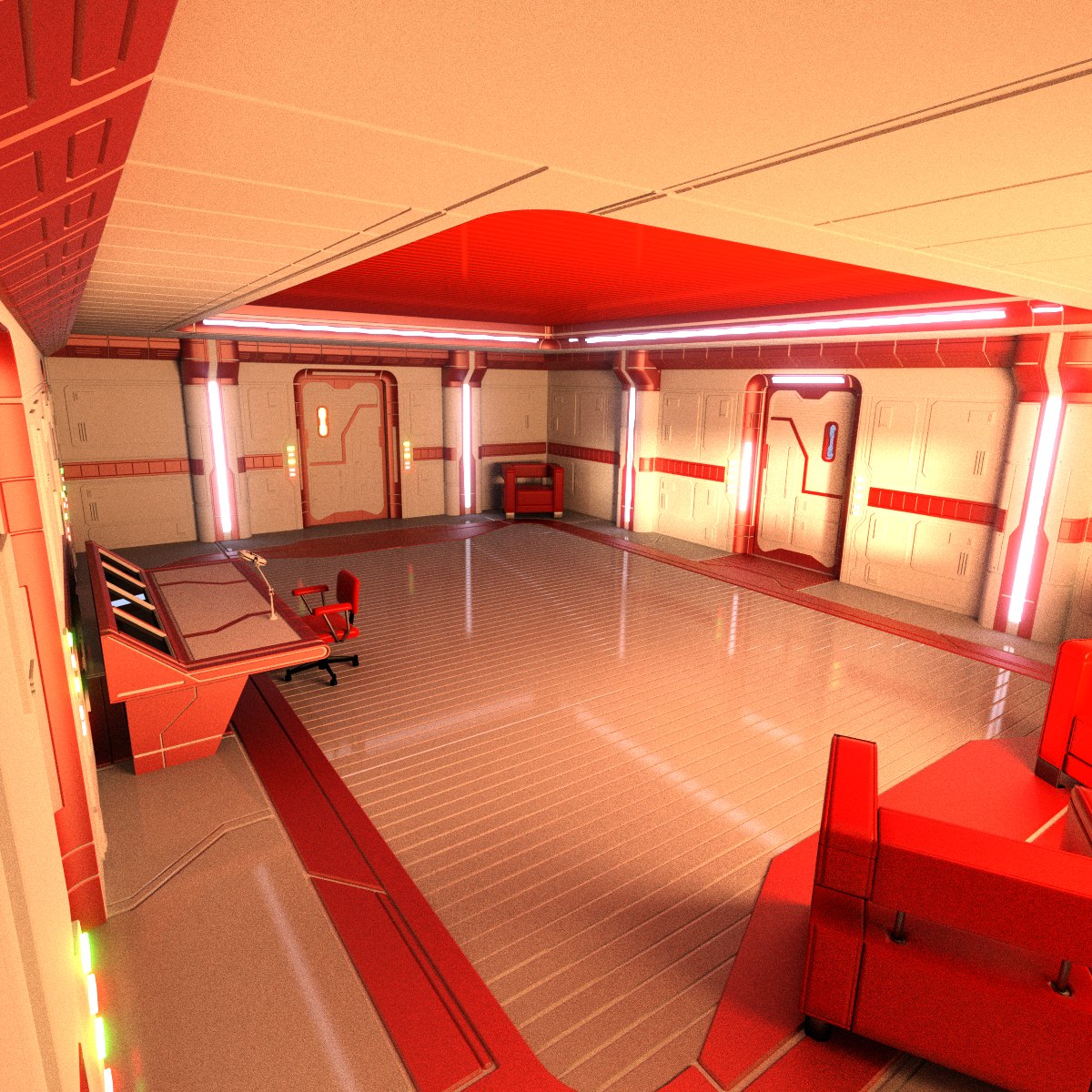 Sci Fi Apartment Scene 3D model_9