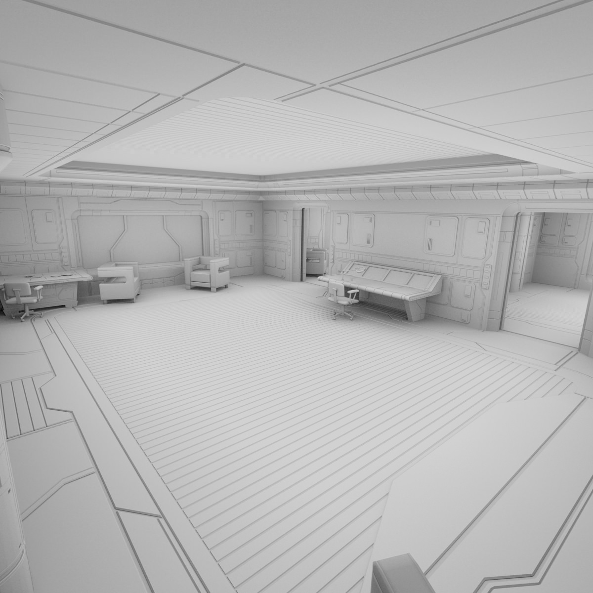 Sci Fi Apartment Scene 3D model_4