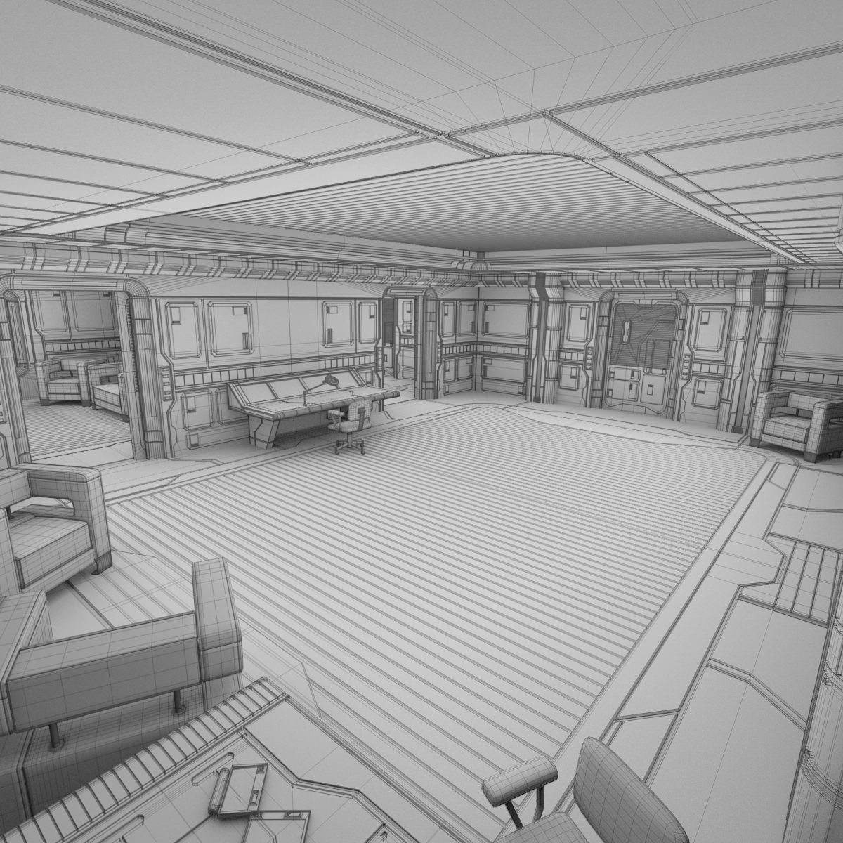 Sci Fi Apartment Scene 3D model_8