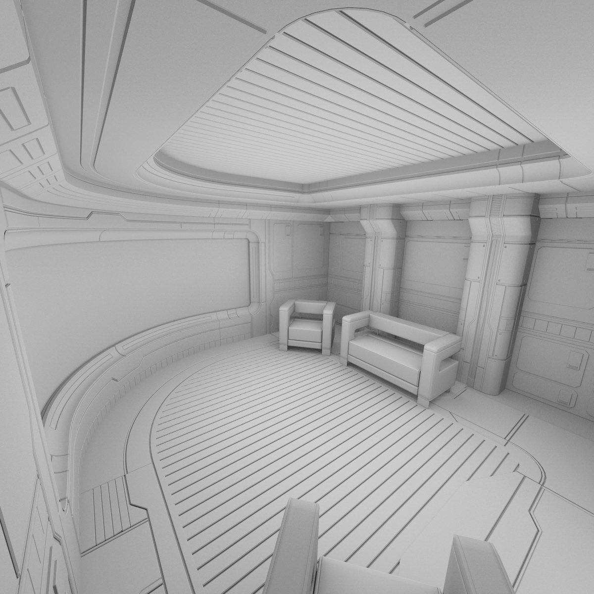 Sci Fi Apartment Scene 3D model_14