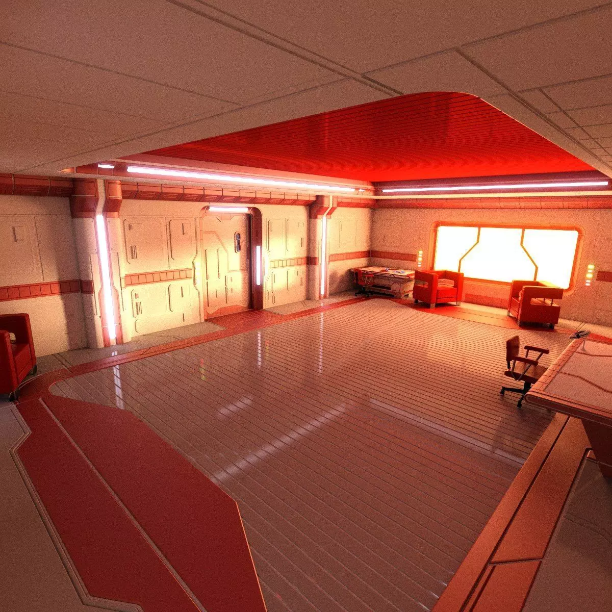 Sci Fi Apartment Scene 3D model_0