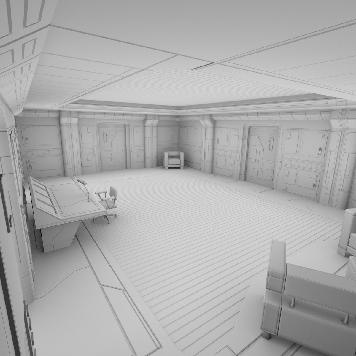 Sci Fi Apartment Scene 3D model_10