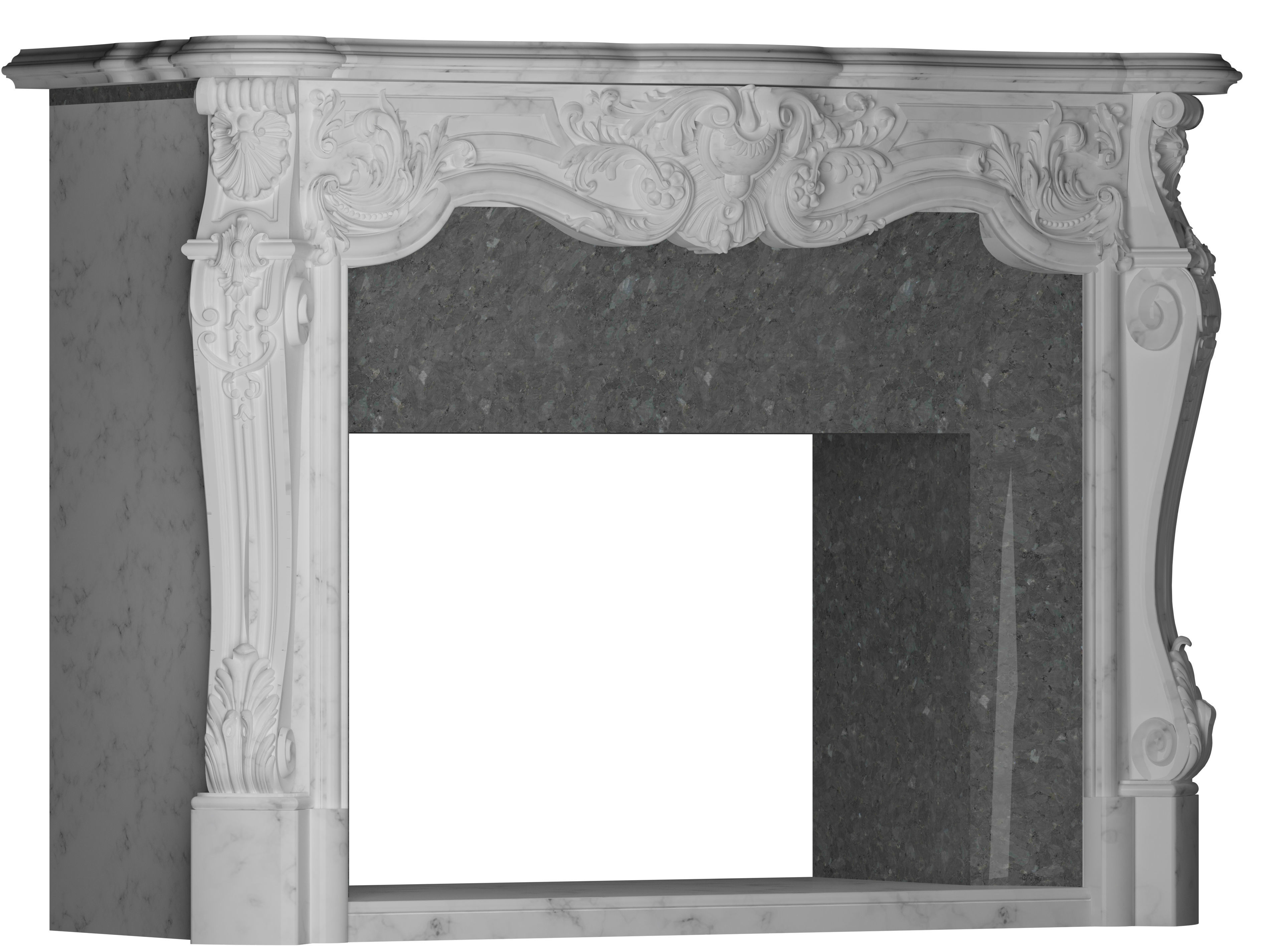 classic  Marble fireplace 3D model_1