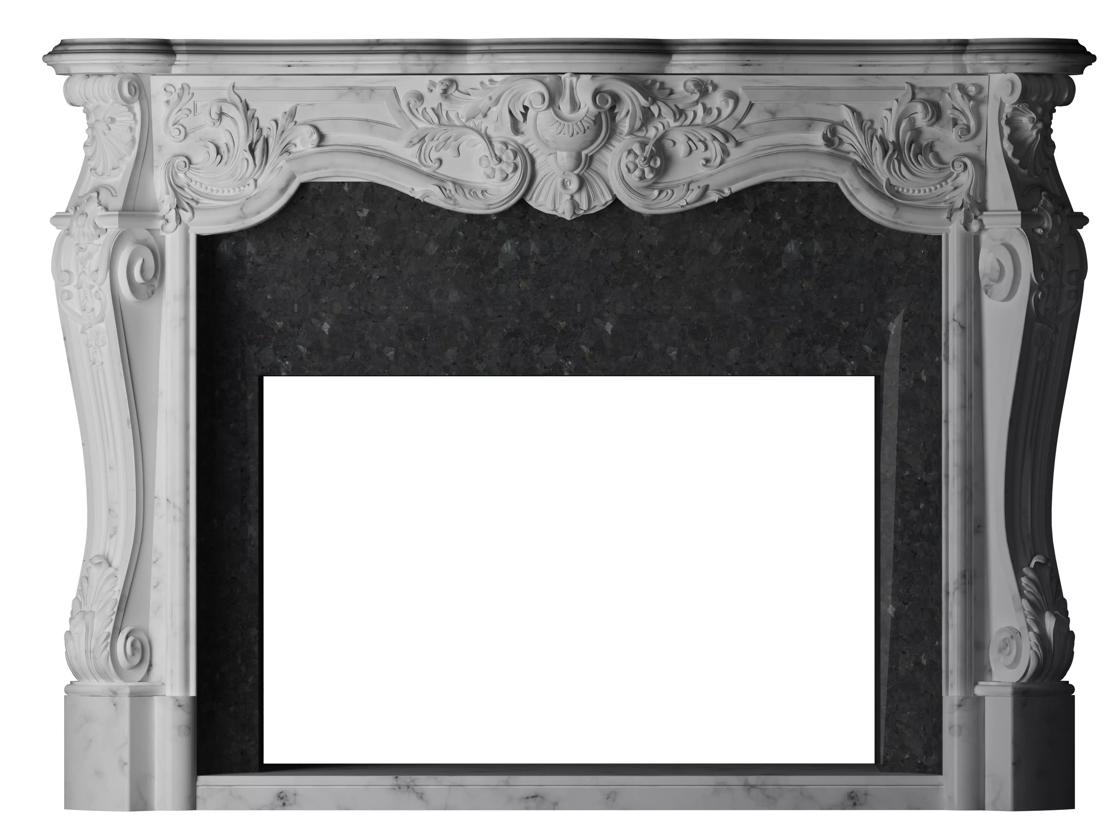 classic  Marble fireplace 3D model_0
