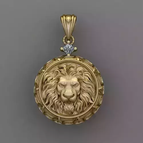 lion necklace 3D print model