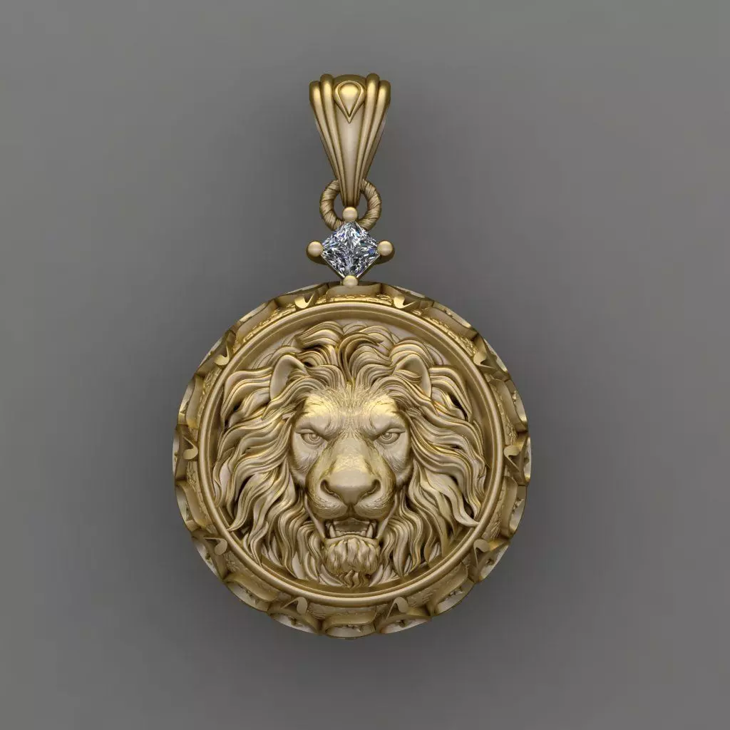 lion necklace 3D print model 3D print model